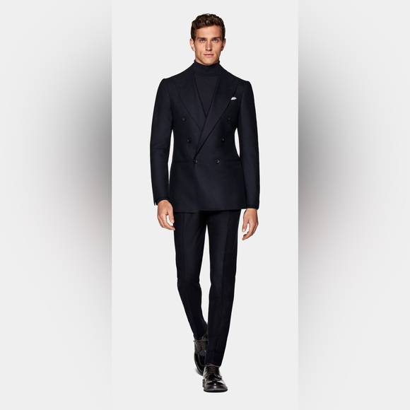 SUIT SUPPLY HAVANA DOUBLE BREASTED NAVY SUIT - Picture 6 of 15